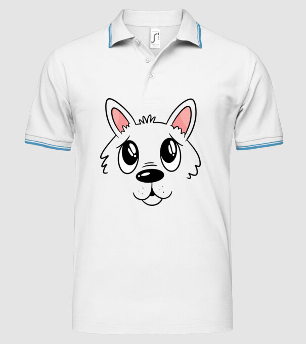 Cap cățel drăguț model alb pe tricou