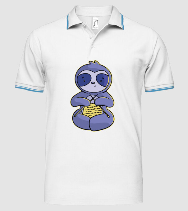 Leneș drăguț tricotând model alb pe tricou
