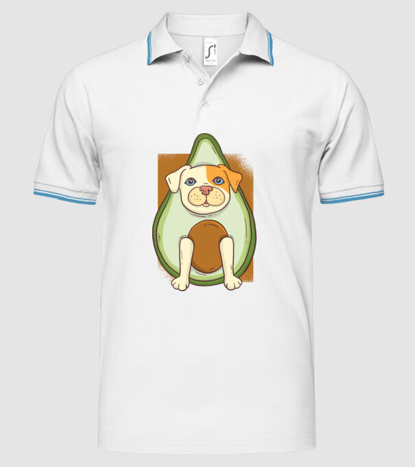 Pitbull Drăguț Avocado model alb pe tricou