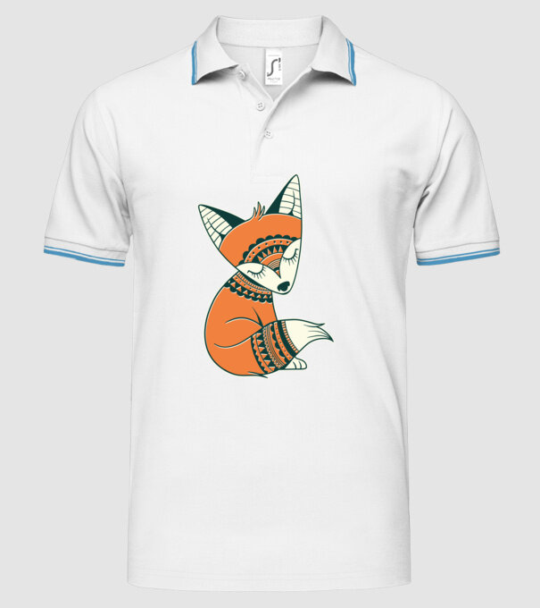 Vulpe drăguță model alb pe tricou