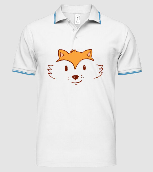 Cap de vulpe drăguț model alb pe tricou
