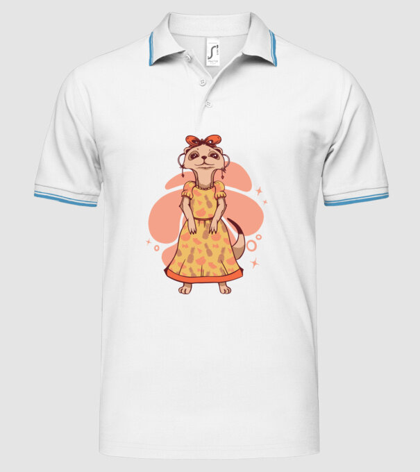 Suricată drăguță model alb pe tricou