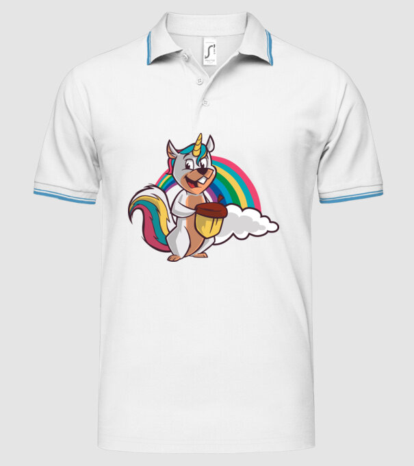 Unicorn drăguț Veveriță model alb pe tricou