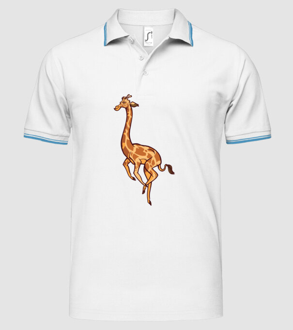 Girafă drăguță model alb pe tricou