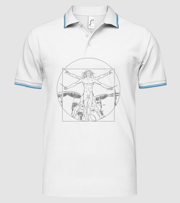 Da Vinci tobe model alb pe tricou