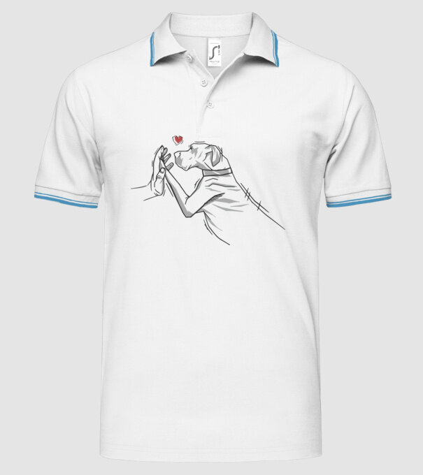 Dog danez bate palma model alb pe tricou