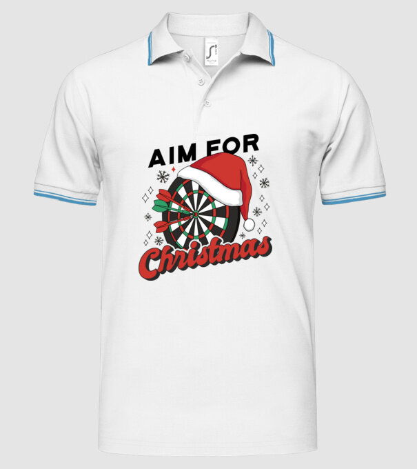 Darts Crăciun model alb pe tricou
