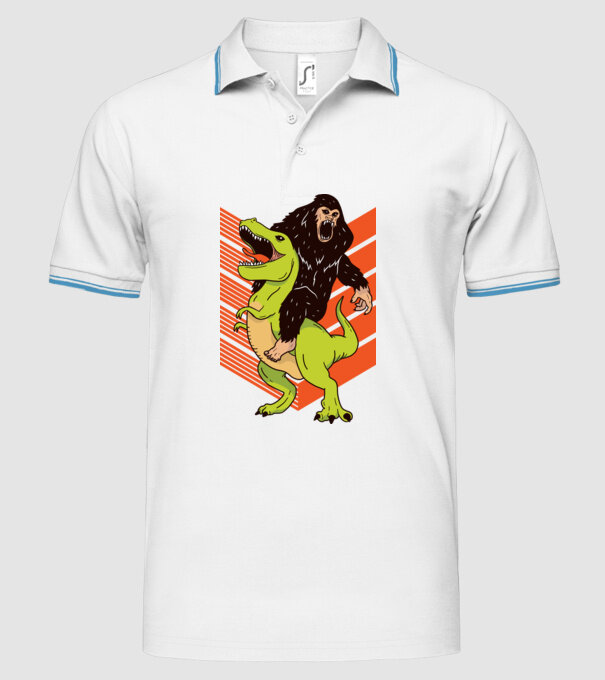 Dinozaur Yeti model alb pe tricou