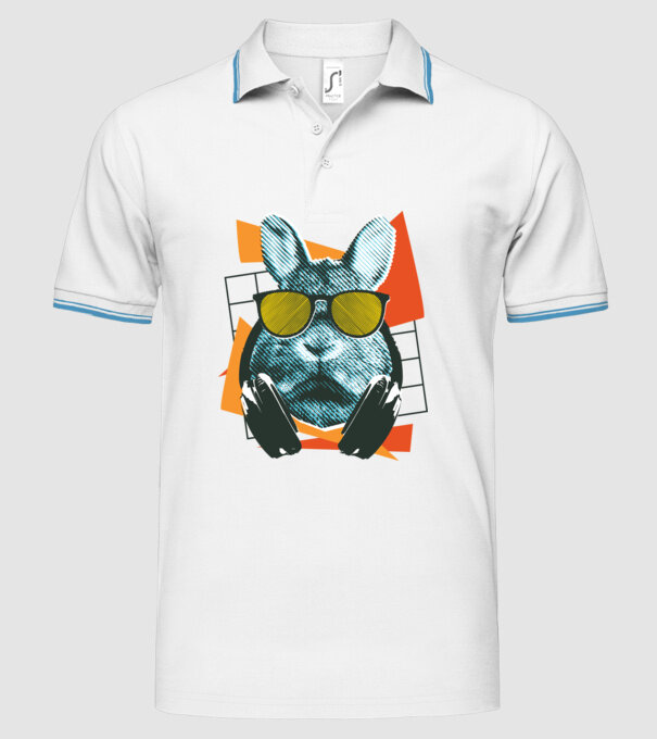 DJ Iepure model alb pe tricou