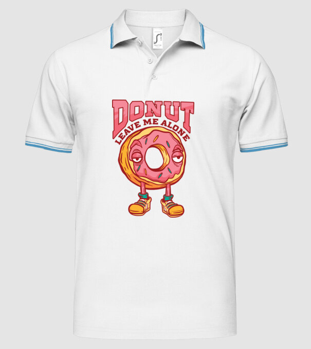 Donut leave me alone model alb pe tricou
