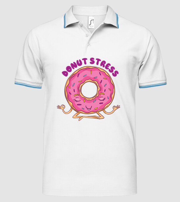 Donut Stress Gogoașă model alb pe tricou
