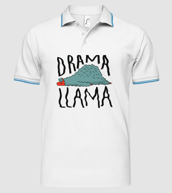 Dramă Lama model alb pe tricou