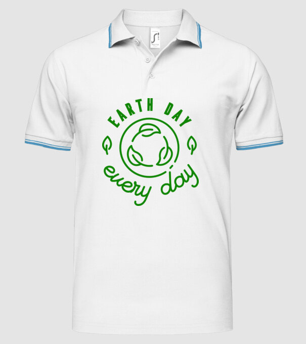 Earth Day Every Day - Ziua Pământului model alb pe tricou