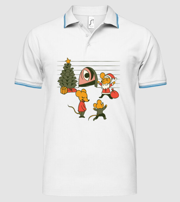 Crăciun Șoarece model alb pe tricou