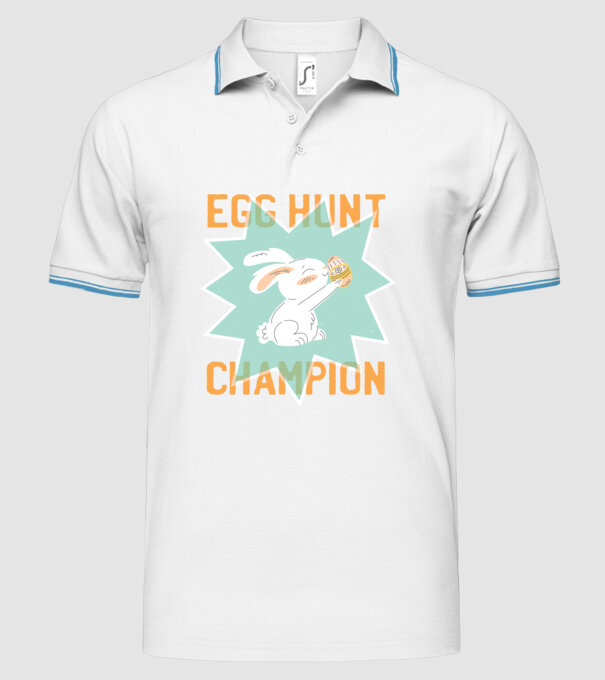Egg Hunt Champion Campion la vânătoare de ouă model alb pe tricou