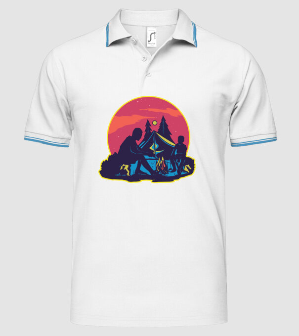 Campare pe timp de noapte model alb pe tricou