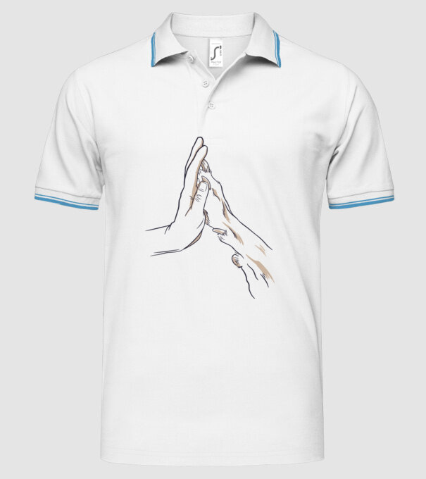 Prietenia câine om model alb pe tricou