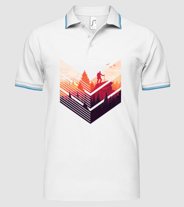 drumeții în pădure stil modern model alb pe tricou