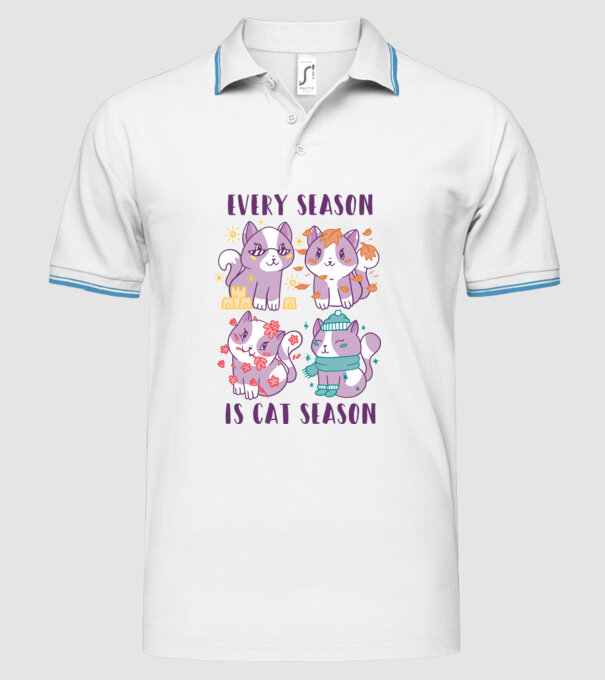 Every Season is Cat Season model alb pe tricou