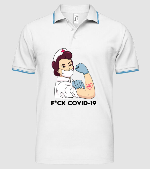 FCK Covid-19 Coronavirus model alb pe tricou