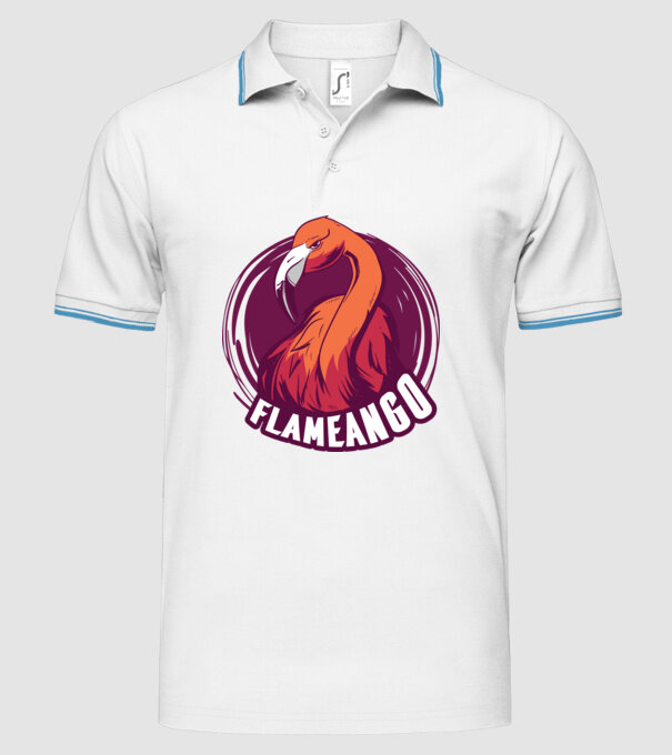 Flamingo model alb pe tricou