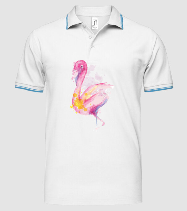 Flamingo Pictură model alb pe tricou