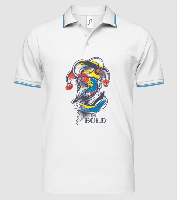 Fortune favours the Bold model alb pe tricou