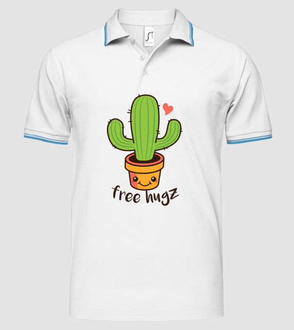 Free Hugz tricou amuzant Cactus model alb pe tricou
