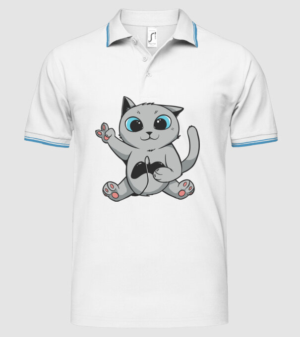 Pisică Gamer model alb pe tricou