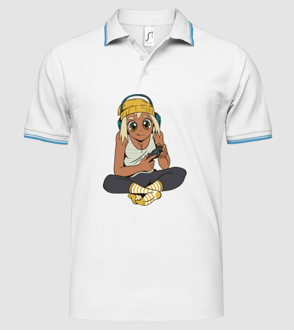 Fată Gamer model alb pe tricou