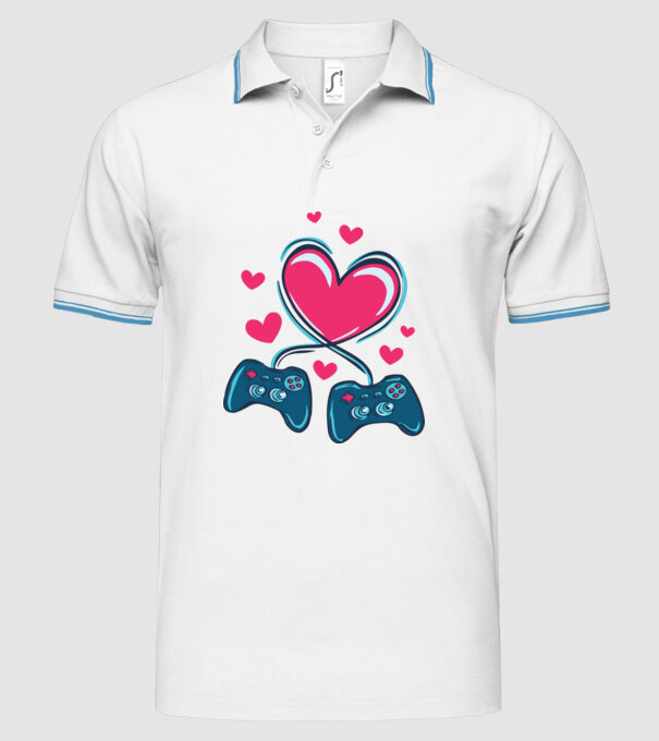 Dragoste Gamer model alb pe tricou