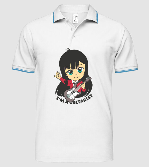Sunt chitarist fată model alb pe tricou