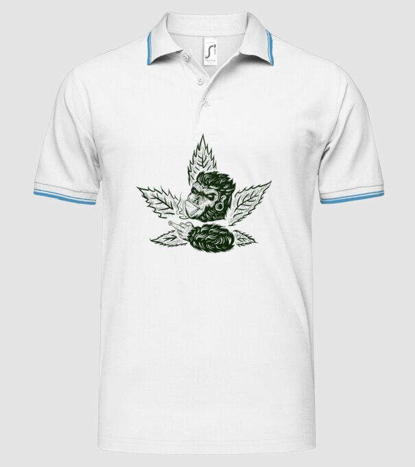 GORILĂ cannabis model alb pe tricou