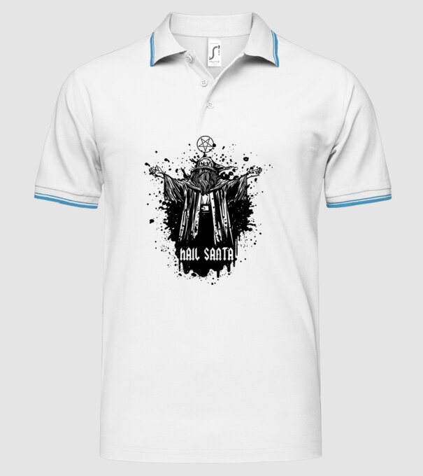 Hail Santa model alb pe tricou