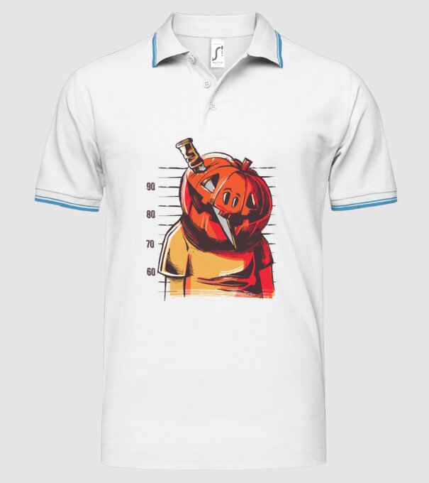 Halloween cap de dovleac închisoare model alb pe tricou