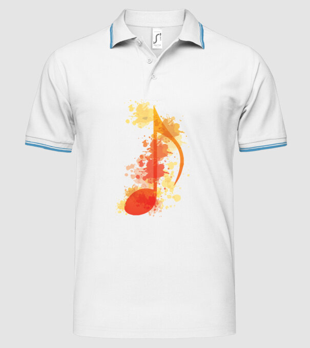 Notă muzicală model alb pe tricou