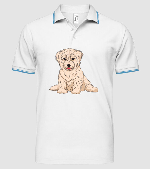 Câine Havanez model alb pe tricou