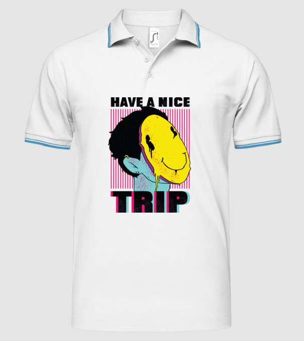 Have a nice Trip model alb pe tricou