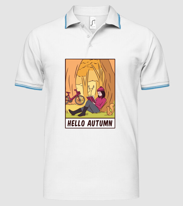 Hello Toamnă model alb pe tricou
