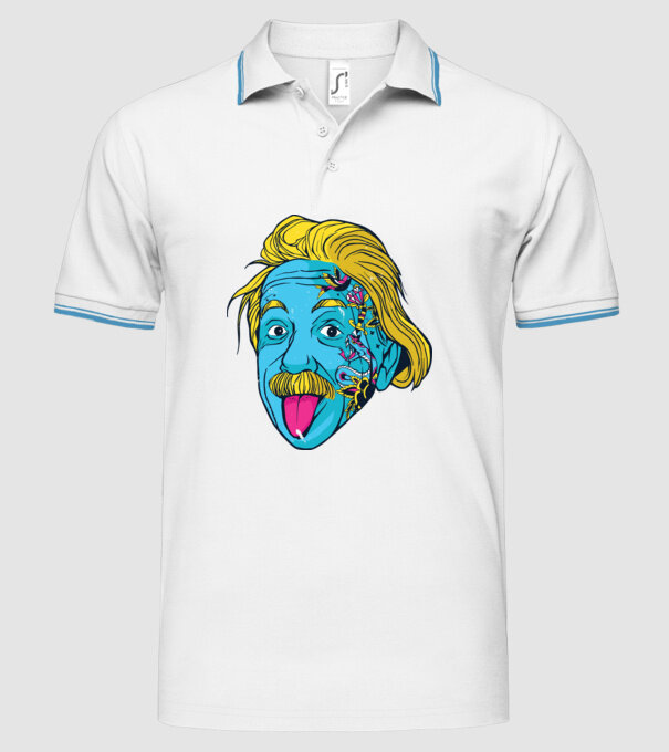 Hippy Albert Einstein model alb pe tricou