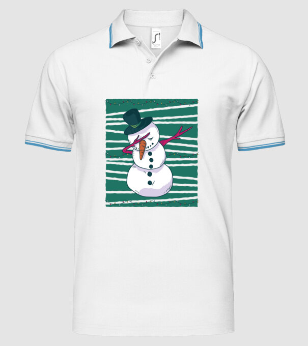 Om de zăpadă DAB Crăciun model alb pe tricou