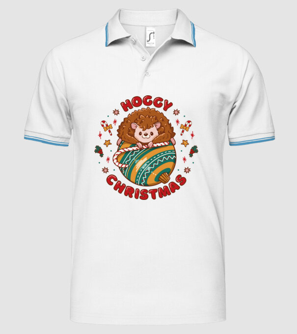 Hoggy Christmas Crăciun cu Arici model alb pe tricou