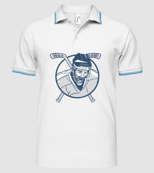 Hochei Jucător Hochei de gheață model alb pe tricou