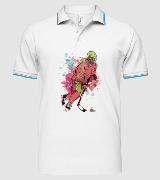 Fată hocheistă model alb pe tricou