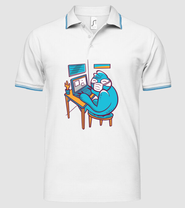 Leneș Home Office model alb pe tricou
