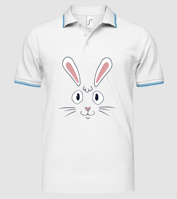 Cap iepuraș de Paște model alb pe tricou