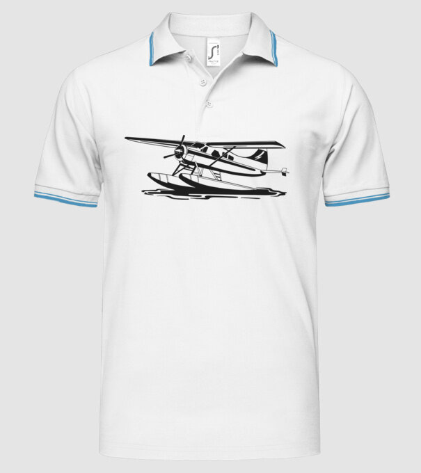 Hydroplane avion model alb pe tricou