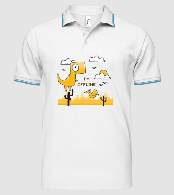 'I''m Offline tricou amuzant' model alb pe tricou