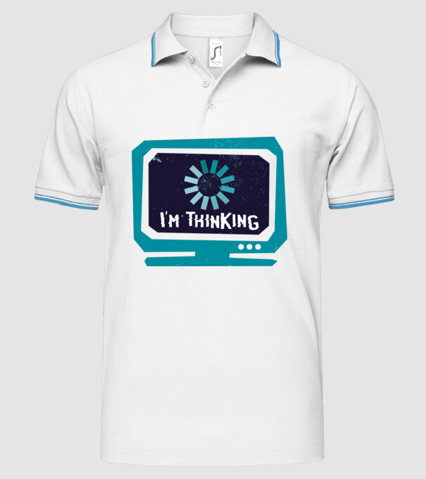 'I''m thinking Mă gândesc' model alb pe tricou