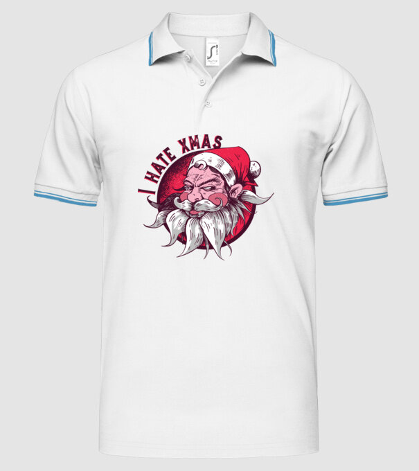 I Hate Xmas model alb pe tricou